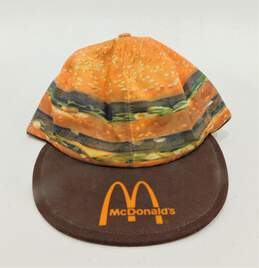 Vintage 1980s McDonald's Big Mac Burger Snapback Hat Employee Uniform Cap