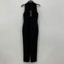 NWT Womens Black Frills Antoinette Sleeveless One Piece Jumpsuit Size 2