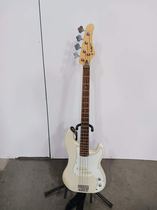 Lotus White Bass Electric Guitar W/ Soft Case image number 2