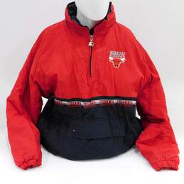 Vintage NBA Chicago Bulls Pullover Kangaroo Pocket Starter Jacket Size XL