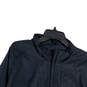 Mens Black Stretch Long Sleeve Pocket Half-Zip Windbreaker Jacket Size XXL image number 4