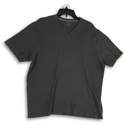 Alfani Mens Green Ribbed V-Neck Short Sleeve Pullover T-Shirt Size XL