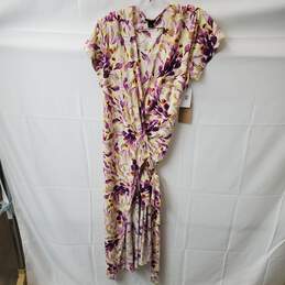 Women's Halogen Purple Petal Breeze Wrap Dress Size L