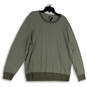 Mens Green Striped Knitted Long Sleeve Crew Neck Pullover Sweater Size XL image number 1