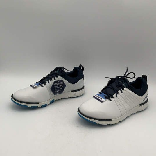 Womens Go Golf Elite Tour SL White Blue Lace-Up Sneaker Shoes Size 8.5 image number 3