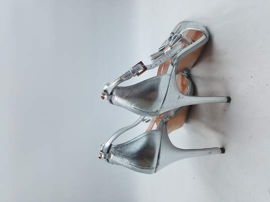 Ted Baker Silver Bow Sandals Women's 10 image number 4