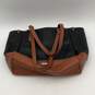Chaps Womens Black Brown Leather Zipper Inner Pocket Top Handle Handbag image number 1