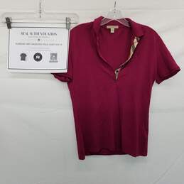 AUTHENTICATED Burberry Brit Magenta Polo Shirt Size M