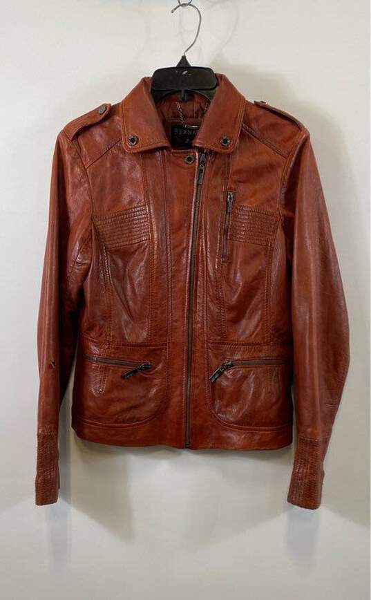 Bernardo Red Leather Jacket - Size Medium image number 1