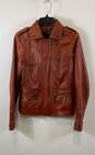 Bernardo Red Leather Jacket - Size Medium image number 1