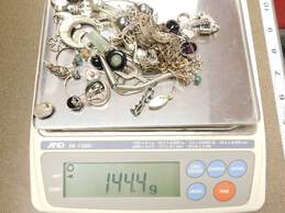 925 Sterling Silver Scrap & Stone Jewelry Lot 144.4g