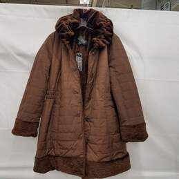 Dennis Basso Reversible Water Resistant to Faux Fur Coat NWT Size  Medium