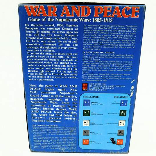 1980 Avalon Hill Bookcase Game Of The Napoleonic Wars - WAR AND PEACE image number 6