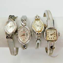VNTG Women's Elgin, Benrus, Helbros & Bulova Silver Tone Analog Watches