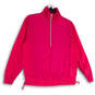 Womens Pink Short Sleeve Mock Neck Half Zip Pullover Sweatshirt Size XXS image number 1