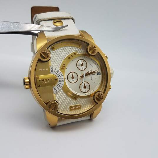 Diesel DZ 51mm WR 10 Bar Only The Brave Gold Chrono Date Watch 106g image number 4