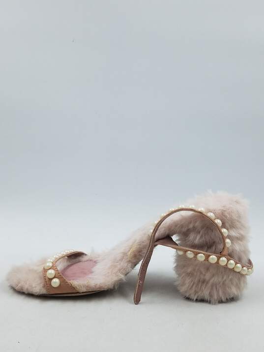 Authentic Miu Miu Pink Shearling Strappy Sandal W 7 image number 2