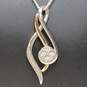 Sterling Silver 10K Yellow Gold Accent Diamond Accent Pendant Necklace - 3.13g image number 2