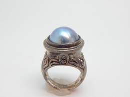 Sterling Silver Pearl & Abalone Scroll Rings 18.1g alternative image