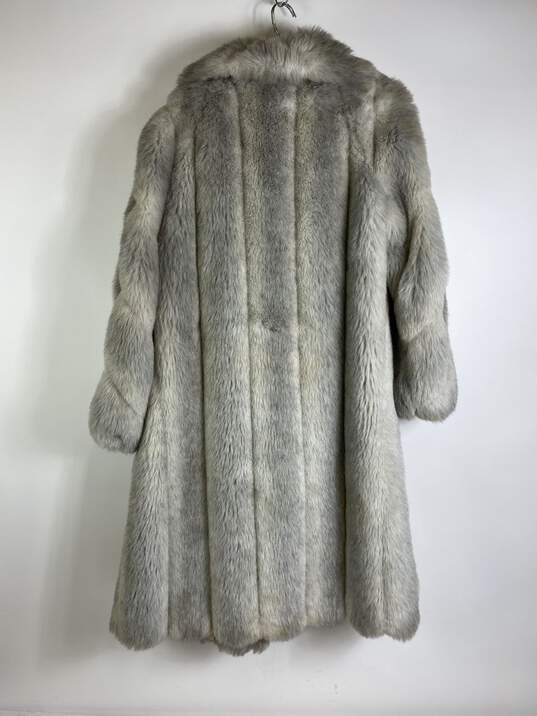 Maxi Women Gray Fur Coat 8 image number 2