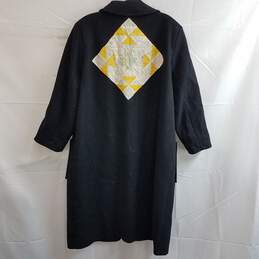 Pendleton Black Merino Wool Pea coat Size 12 Quilted Back Design Upcycled alternative image