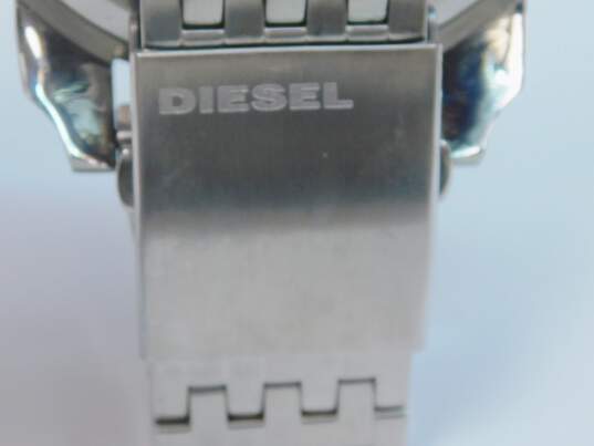 Diesel DZ-7221 Mr. Daddy Oversized Chunky Silver Tone Men's Chronograph Watch 236.8g image number 3