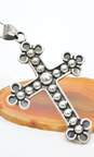 925 'DDC' Signed Beaded Statement Cross Pendant Necklace 16.2g image number 4