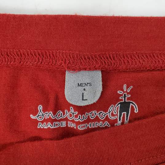 Smartwool MN's 100% Merino Wool Red Long Sleeve T-Shirt Size L image number 3