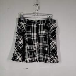 Womens Plaid Back Zip Flat Front Knee Length A-Line Skirt Size XL alternative image