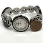 Designer Fossil ES-2051 1108010 C Silver Tone Floral On Wood Wristwatch image number 2