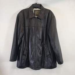 South Wind Men Black Leather Coat XL
