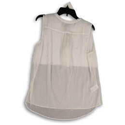 NWT Womens White Split Neck Sleeveless Regular Fit Blouse Top Size Medium alternative image
