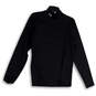Mens Black Stretch Mock Neck Long Sleeve Activewear T-Shirt Size Small image number 1