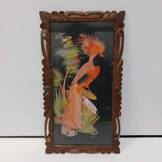 Pair of Framed Mexican Feather Art Works image number 6