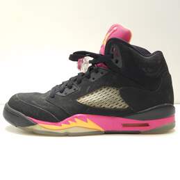 Air Jordan 5 Retro Floridian (GS) Athletic Shoes Black Pink 440892-067 Size 7Y Women's Size 8.5 alternative image