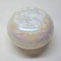 Art Glass Oil Lamp Iridescent White Signed Alloway image number 4