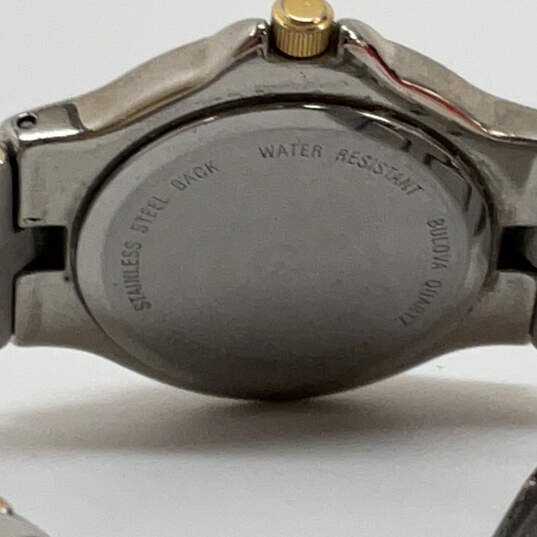 Designer Bulova Two Tone Stainless Steel Round Dial Analog Wristwatch image number 4