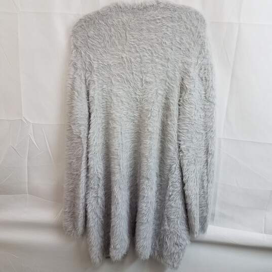 Free People Nylon Grey Faux Fur Long Cardigan Size XS image number 2