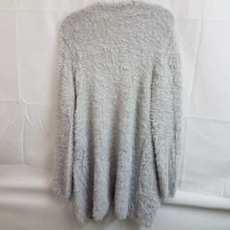 Free People Nylon Grey Faux Fur Long Cardigan Size XS alternative image