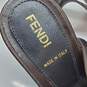Fendi Dark Brown Leather Peep Toe Slingback Heels Size 37 AUTHENTICATED image number 4