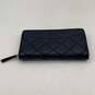Tory Burch Womens Navy Blue Leather Quilted Inner Pocket Zip-Around Wallet image number 1