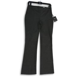 NWT Womens Dark Gray Elastic Waist Bootcut Leg Ankle Pants Size Small