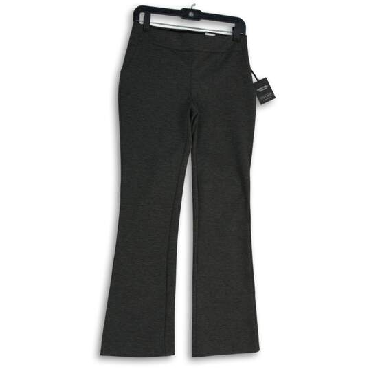 NWT Womens Dark Gray Elastic Waist Bootcut Leg Ankle Pants Size Small image number 1