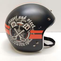 Street & Steel DOT Approved Half Helmet Small Black Orange Size S alternative image