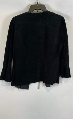 Joseph Altier Walker Womens Black Embroidered Long Sleeve Leather Jacket Small alternative image