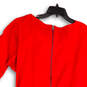 Womens Red Short Sleeve Front Knot Back Zip Round Neck Mini Dress Size 14 image number 4