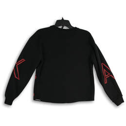 Womens Black Printed Long Sleeve Crew Neck Pullover Sweatshirt Size XS alternative image