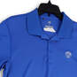 Mens Blue Short Sleeve Spread Collar Regular Fit Golf Polo Shirt Size Small image number 3