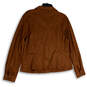 NWT Womens Brown Collared Long Sleeve Pockets Button Front Jacket Size 16 image number 2