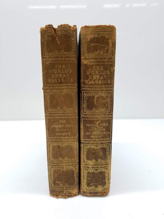 Vintage The World Great Classics The Middle Ages Hallam Volume II and Volume III Modern History Michelet Book Hardcover LOT of 2 image number 1